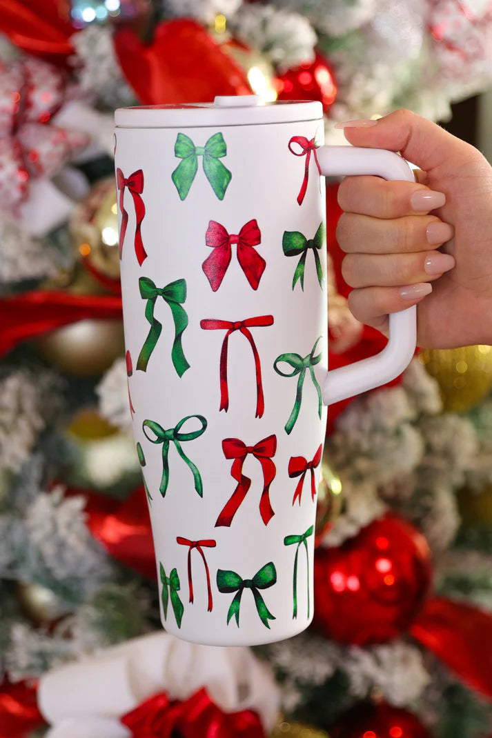 Midnight Bow Christmas Edition Sleek Tumbler