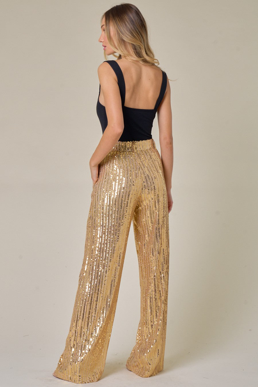 Sparkle- Sequin Wide Leg Pants