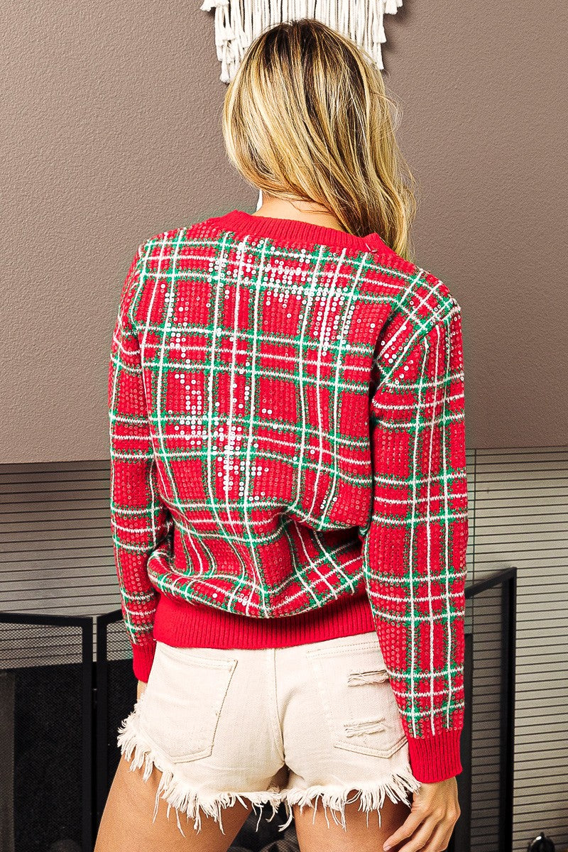 All-Over Plaid- Christmas Sweater