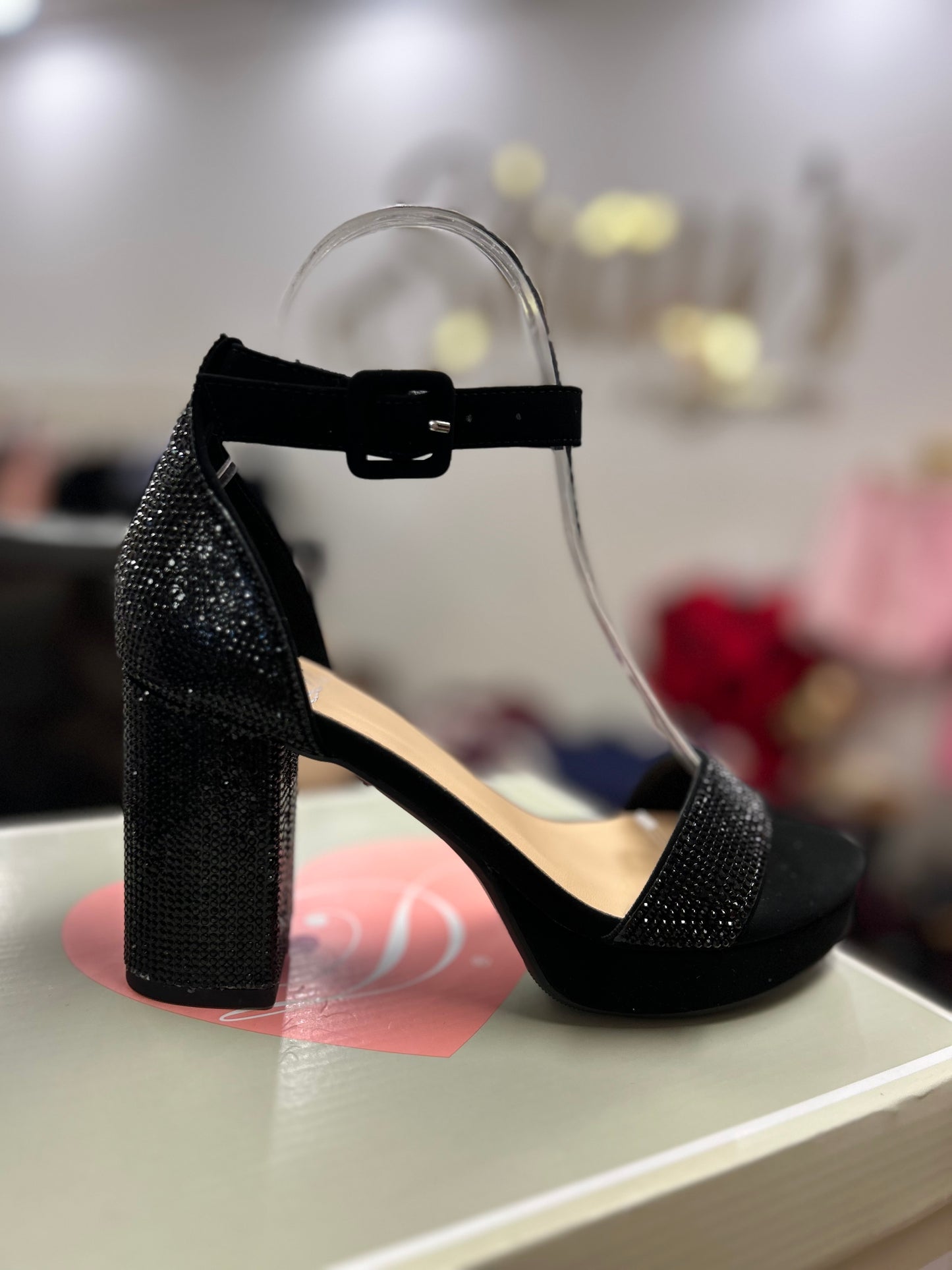 Smoor Black Rhinestone Heel