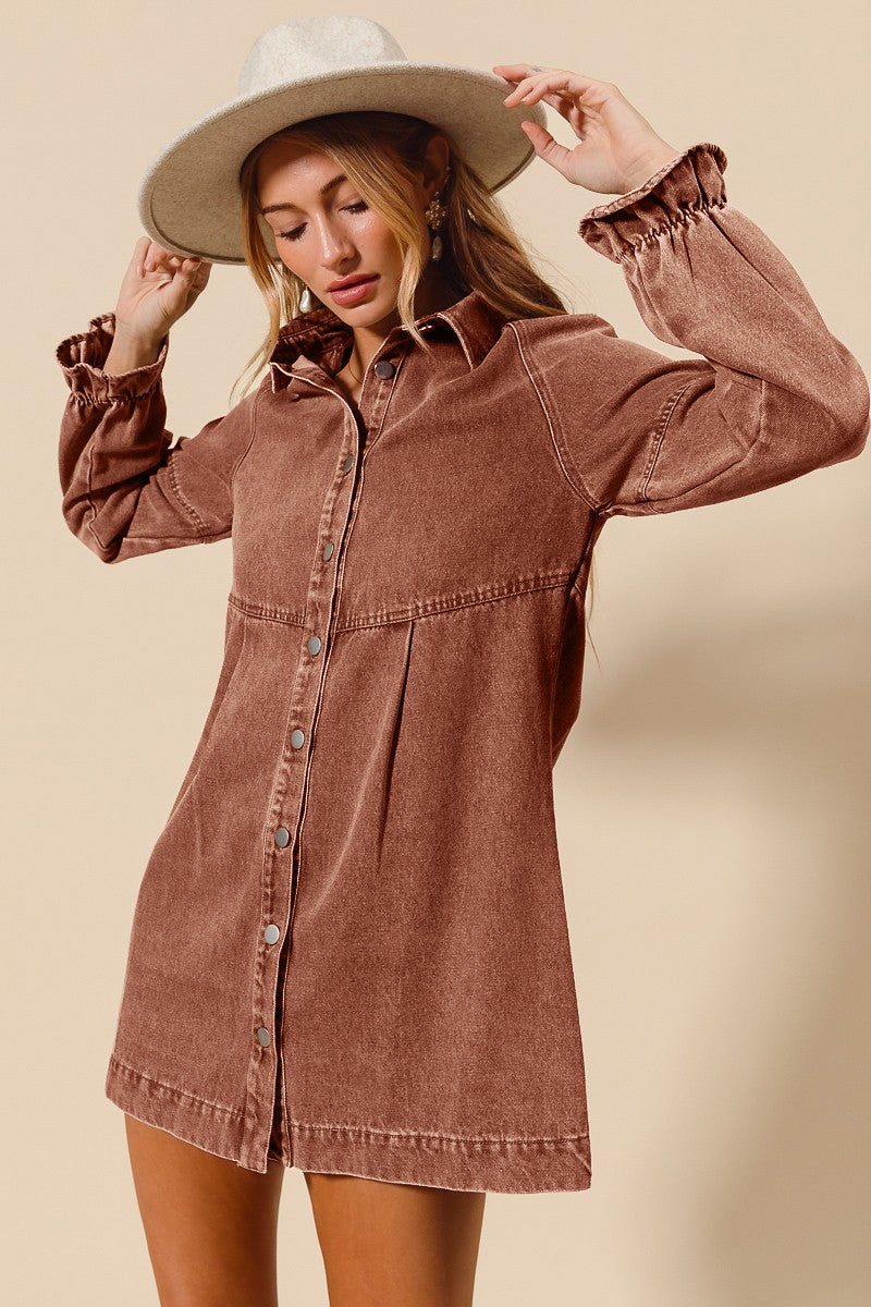 Sidney- Washed Denim Dress