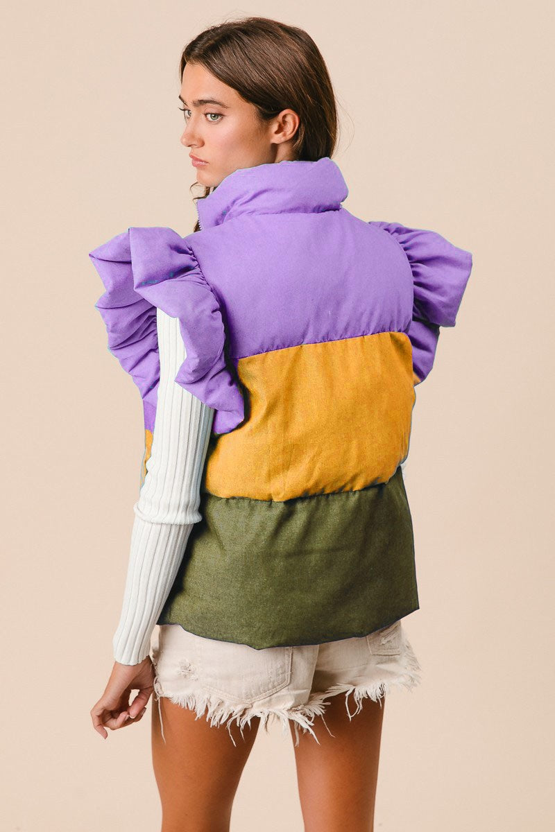 MARDI GRAS BLOCK PUFFER