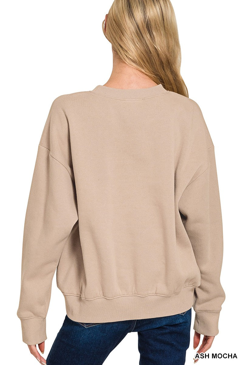 Trending Times- Fleece Long Sleeve Sweatshirt & Shorts Set