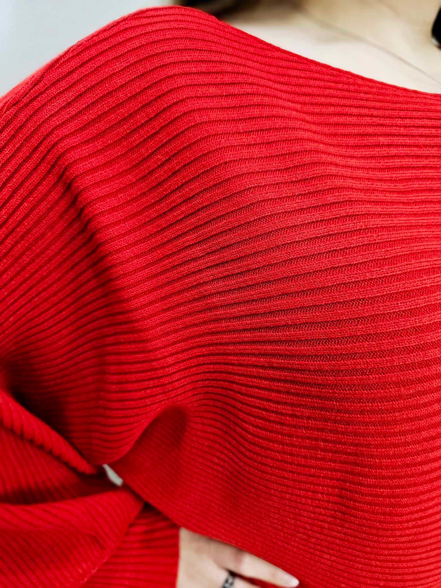 Choose Me - BOAT NECK BALLOON SLEEVE SWEATER