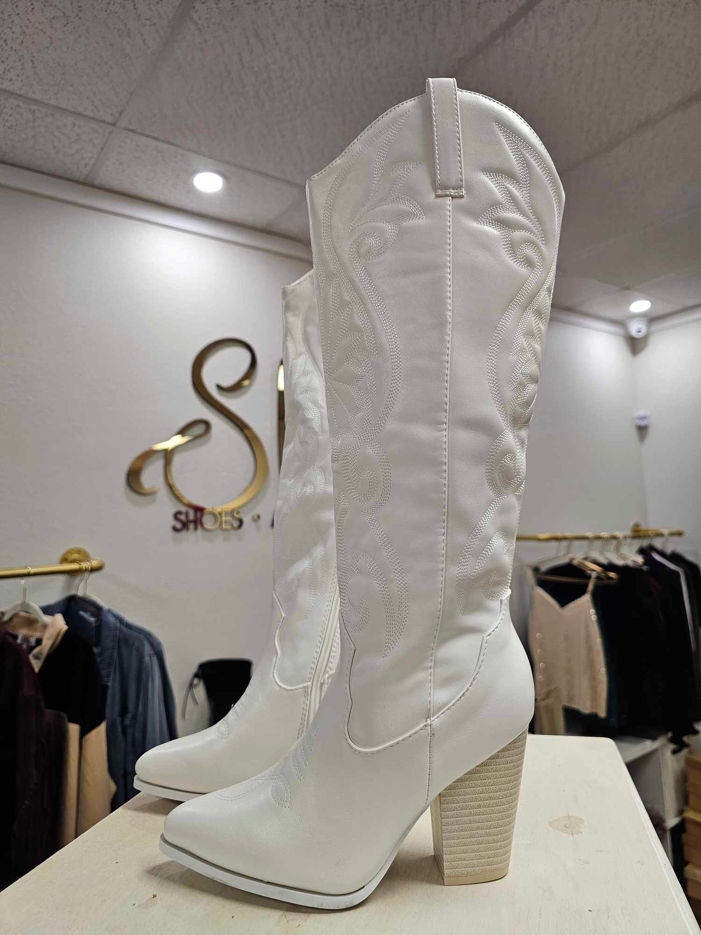 Display- Sleek White Boot