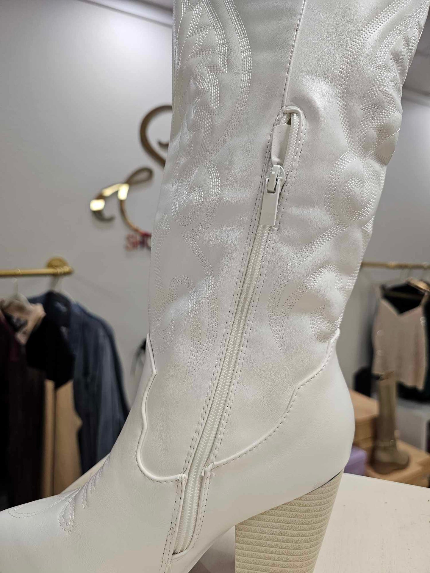 Display- Sleek White Boot