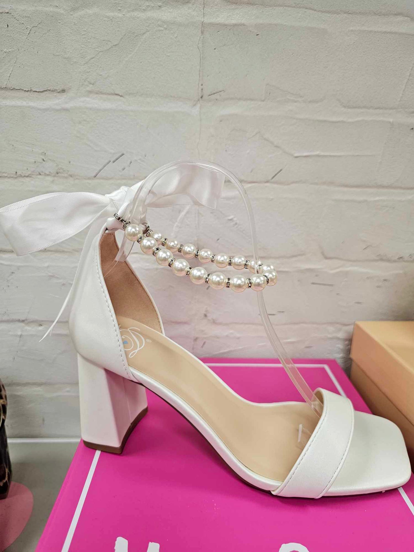 Morgan- Pearl ankle strap heels