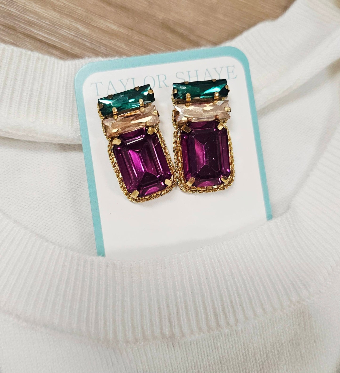 Taylor Shaye- Mardi Gras Gem Stud