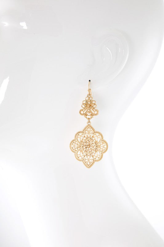 Filigree Foil Dangle Earrings