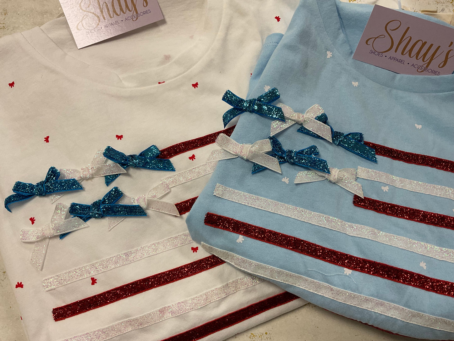 American Flag Bitsy Bow Top