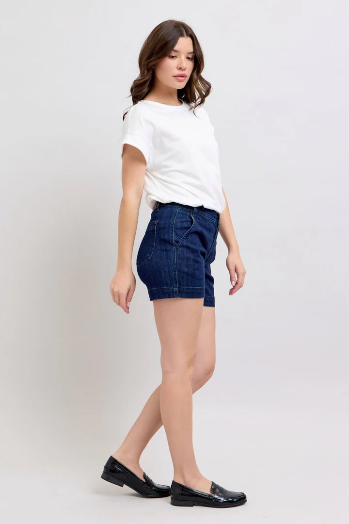 Judy Blue - HW Denim Trouser Shorts
