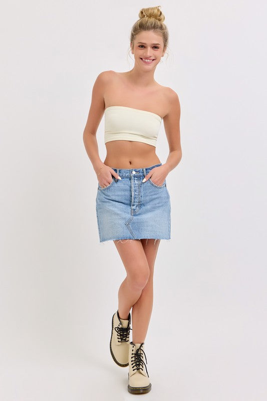 Mid-waist Mini Denim Skirt