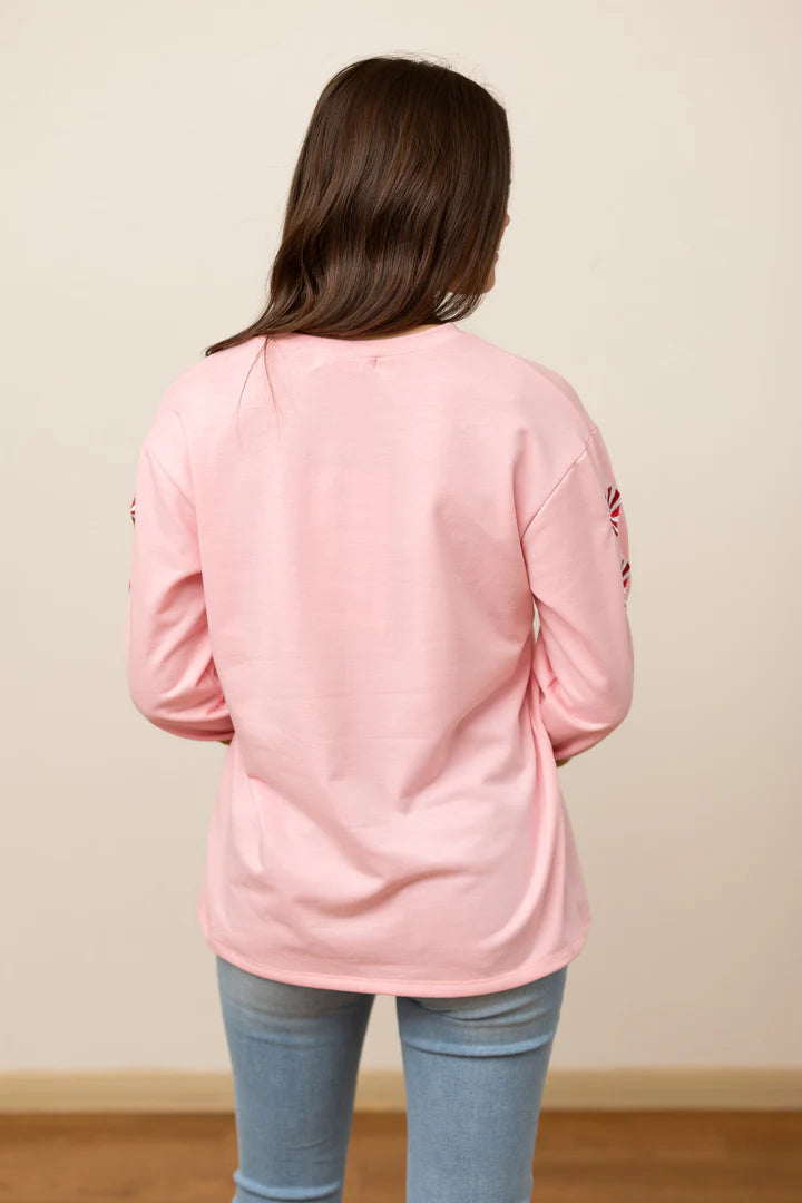 Feelin' Festive- Pink Gingerbread Sweatshirt