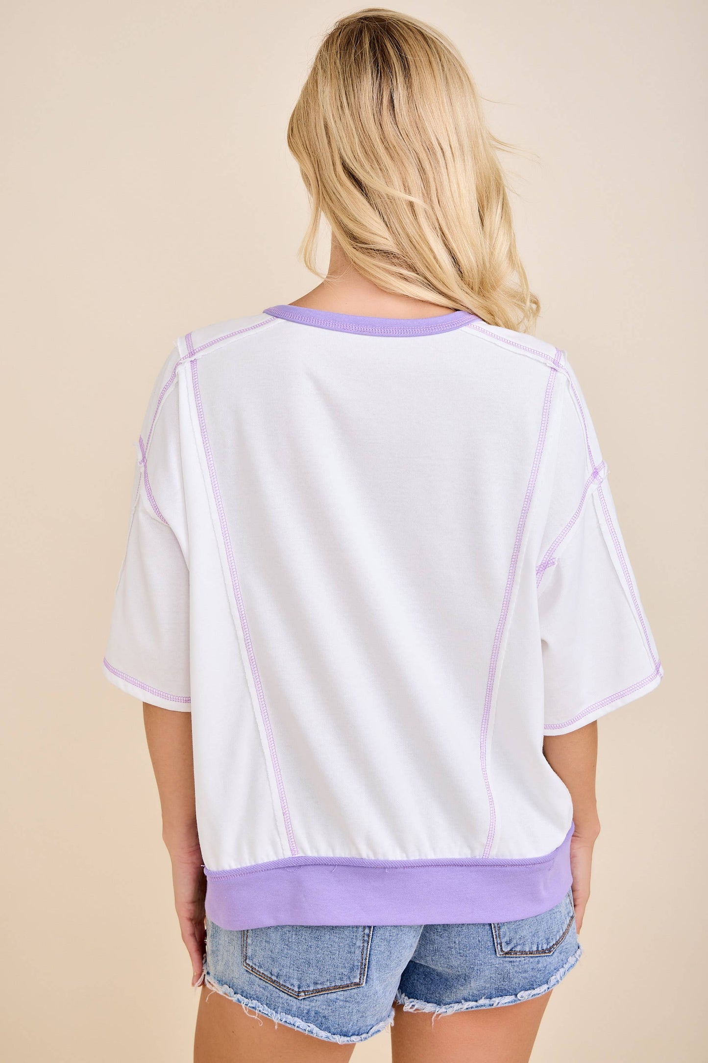 In the words- Mardi Gras Color Block Rhinestone Sweatshirt