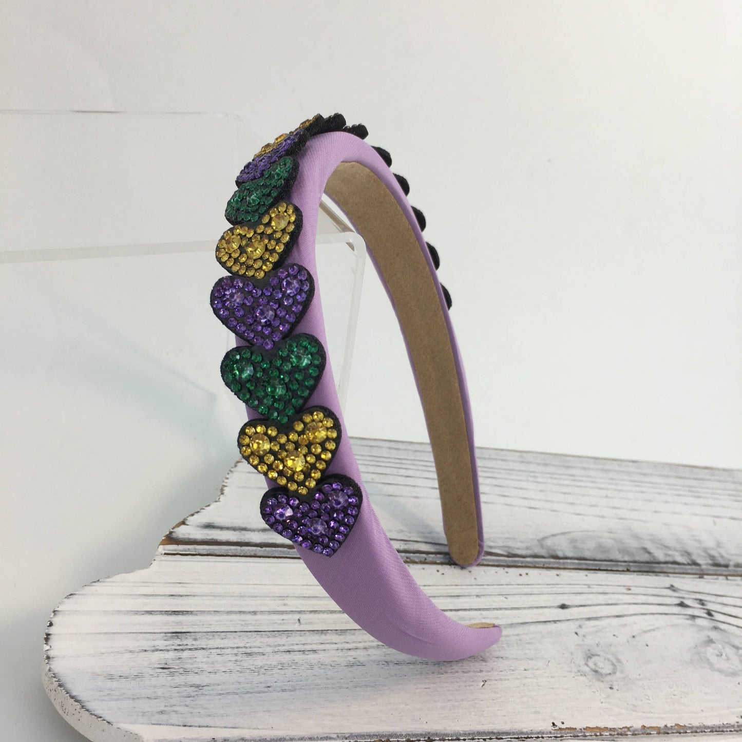 I LOVE Mardi Gras- Rhinestone Mardi Gras heart headband