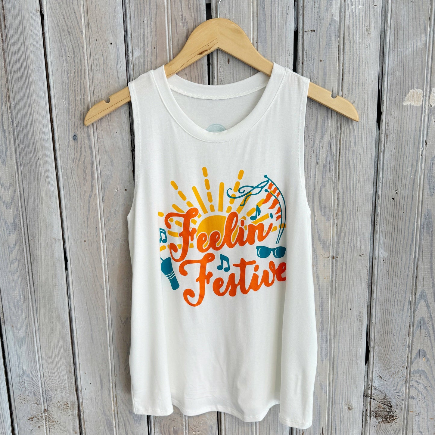 Feelin' Festive Tank-white