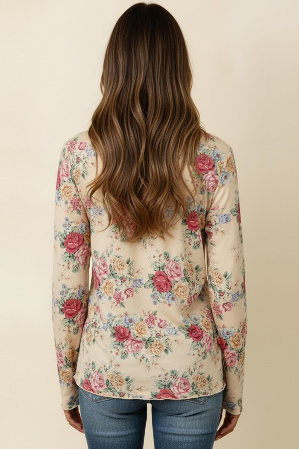 Vintage Floral- Long Sleeve Top