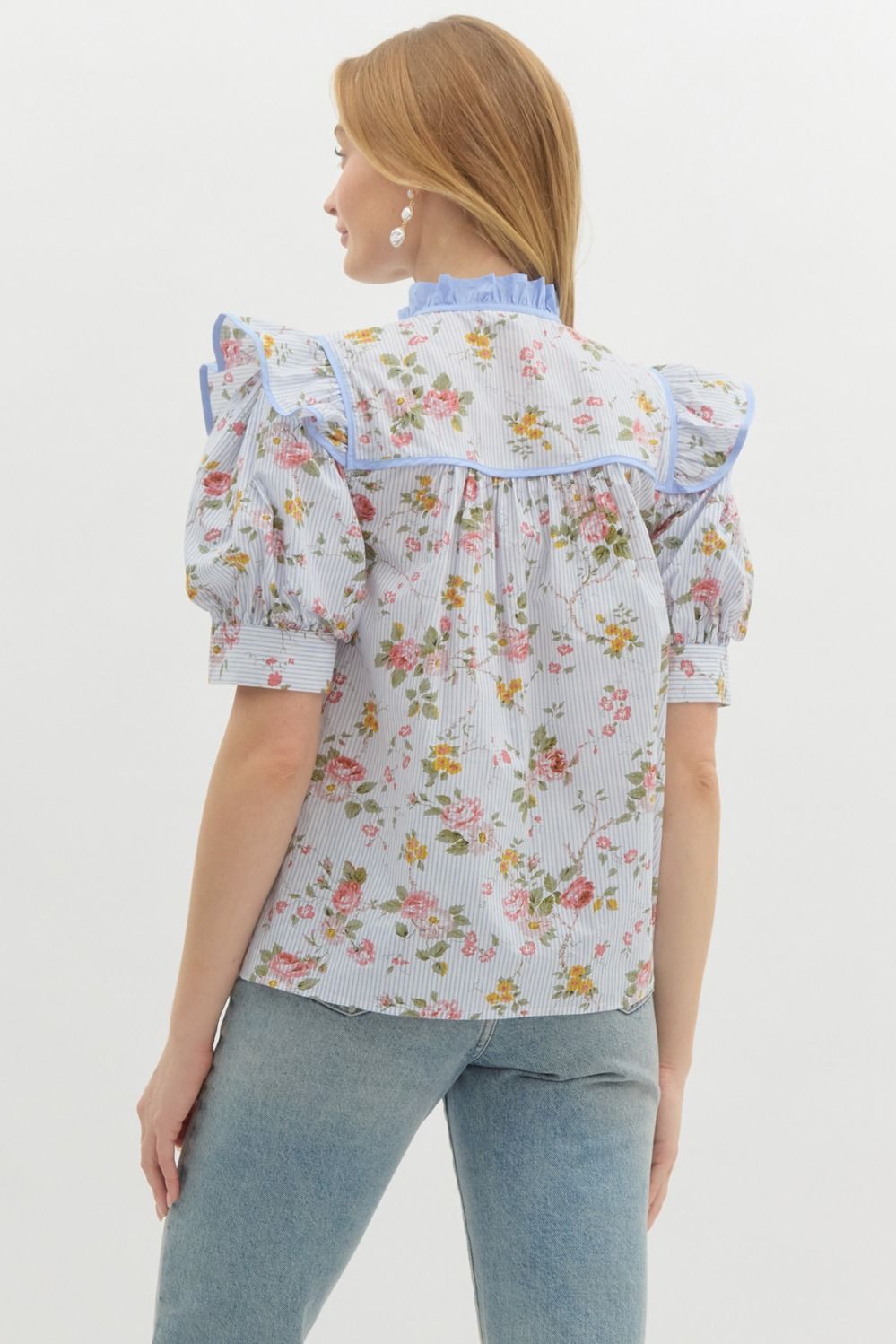 Garden Glow- V-Neck Tie front Top