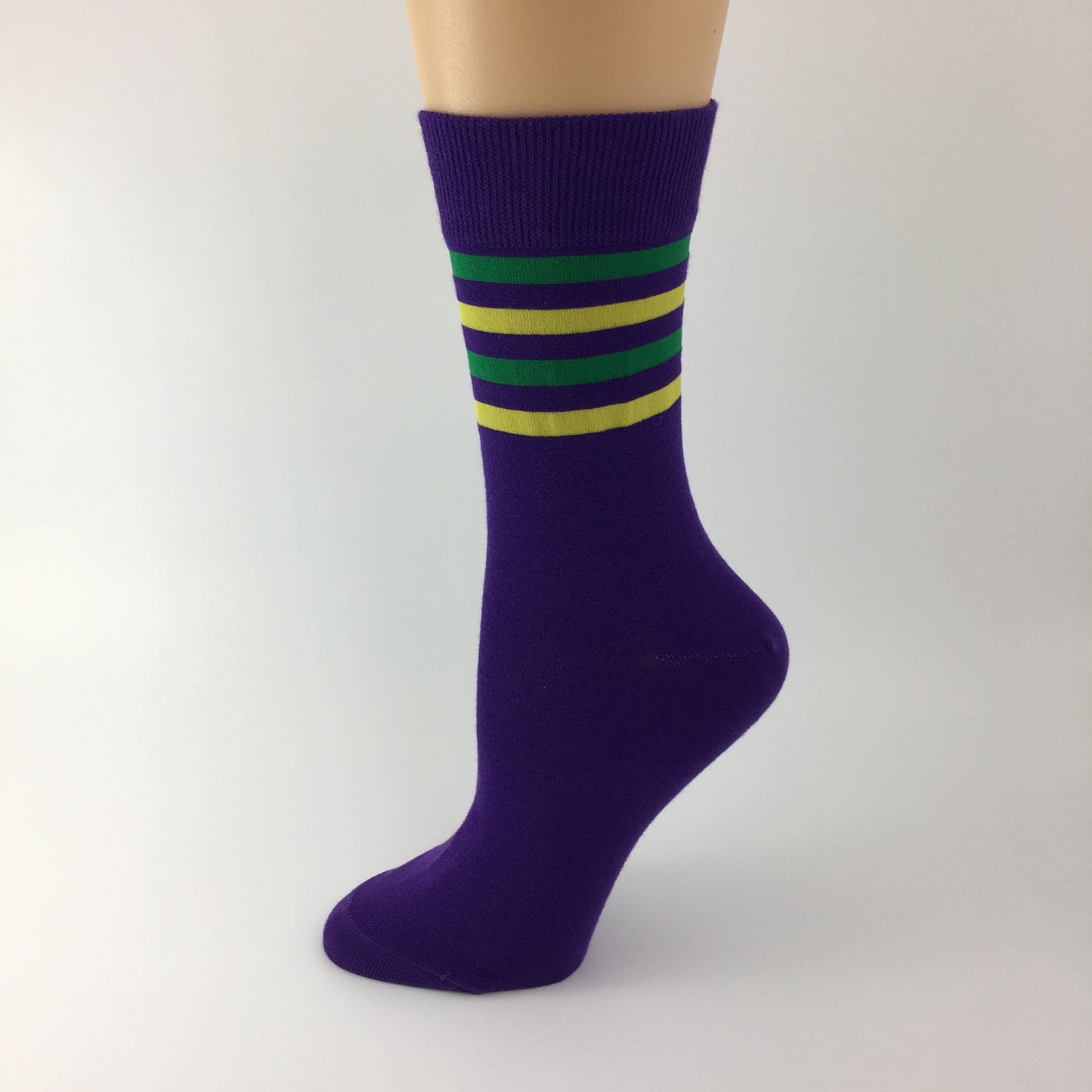 Mardi Gras purple stripe socks