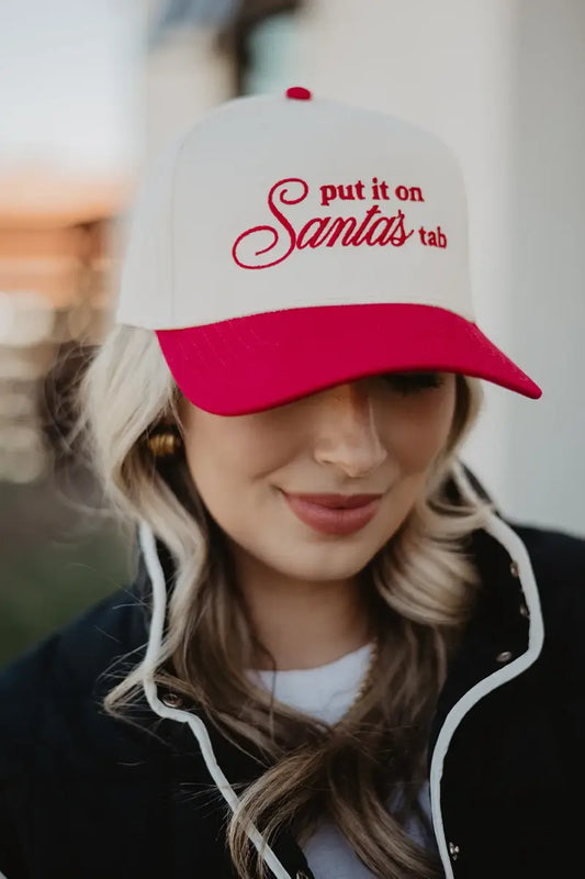 Put It On Santa's Tab Christmas Trucker Hat Vintage
