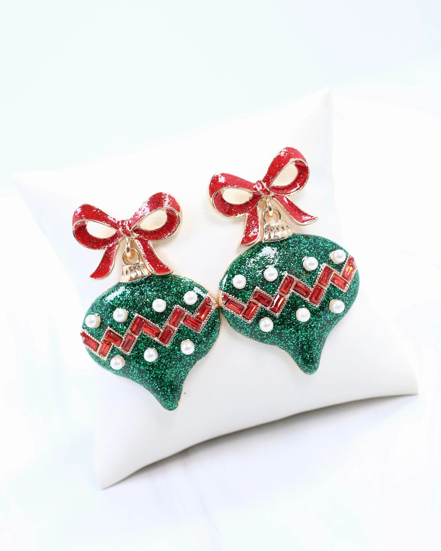 Bridger Bow and Ornament Earring Green