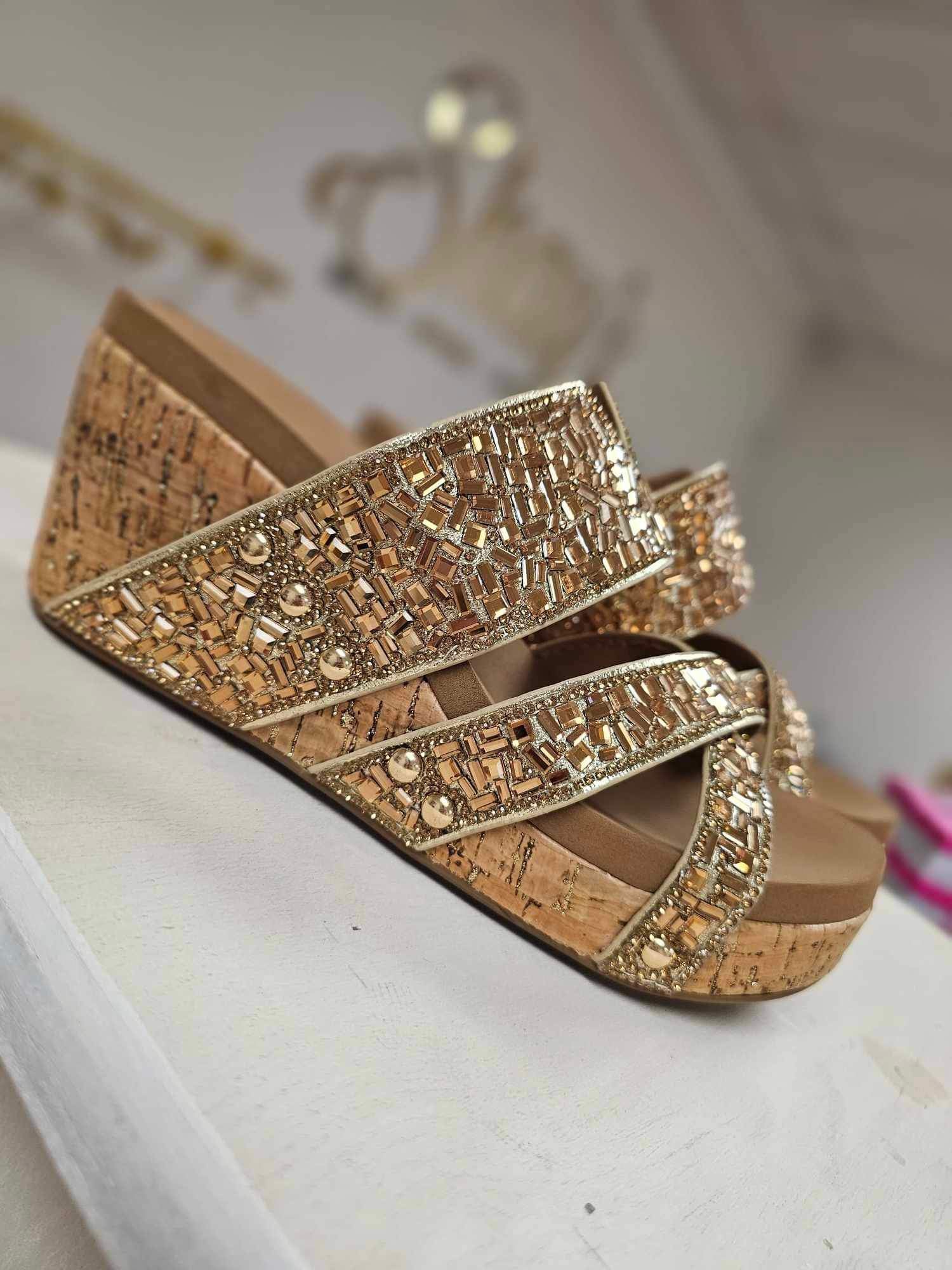 Corky's Sparkler Wedge - Gold