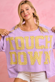 Gameday Theme Polka Dot Patches Short Sleeves Top