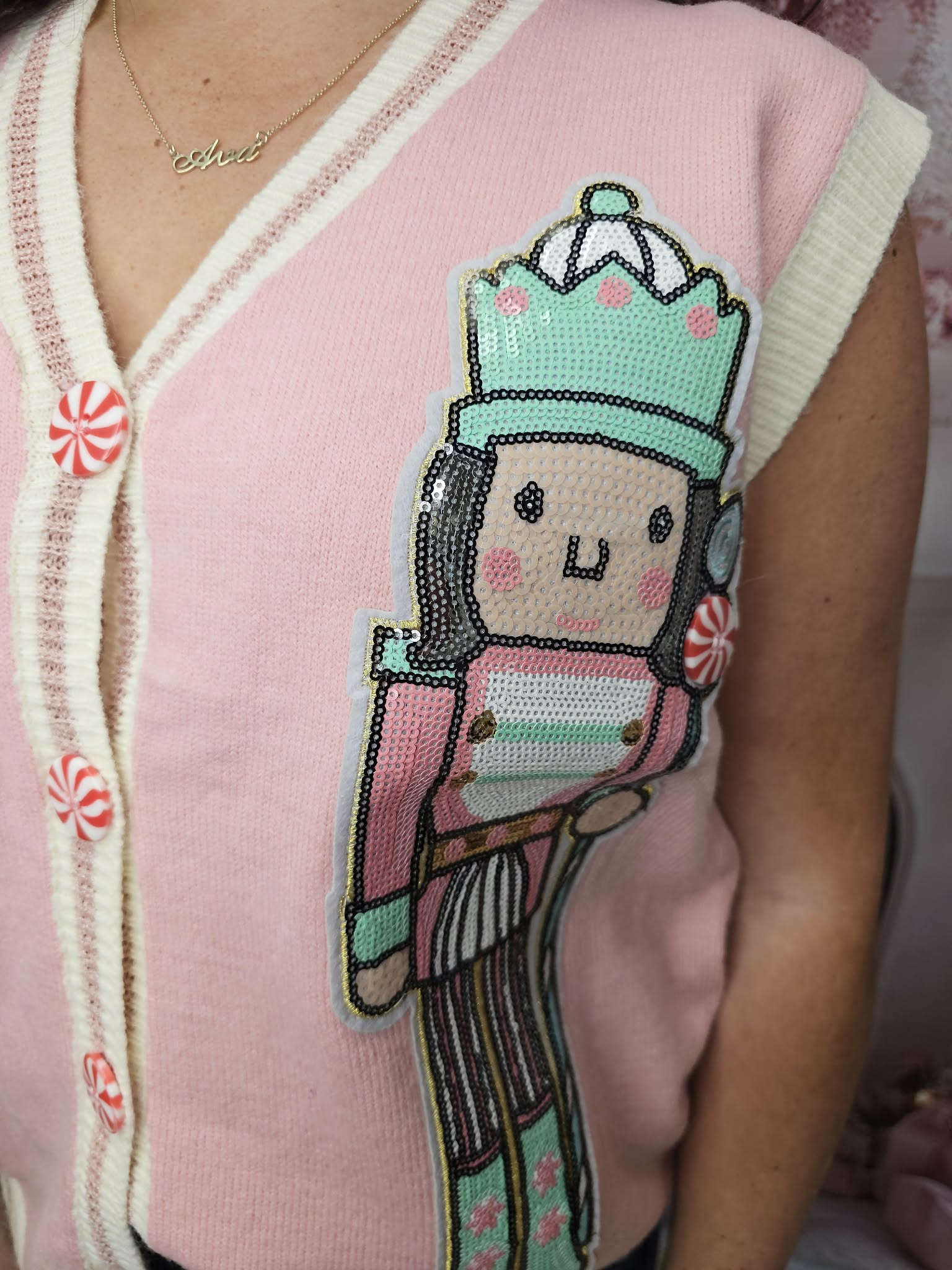 Sequin Nutcracker Sweater Vest