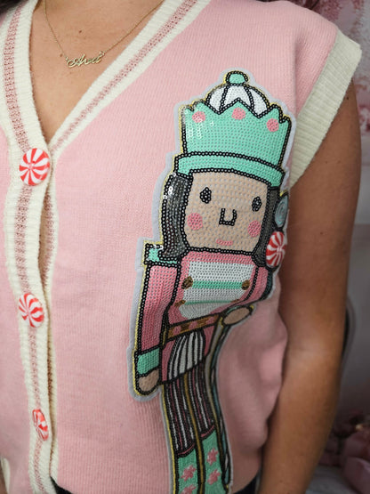 Sequin Nutcracker Sweater Vest