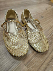 MEGHAN- MESH SANDALS W/GOLD STRAP
