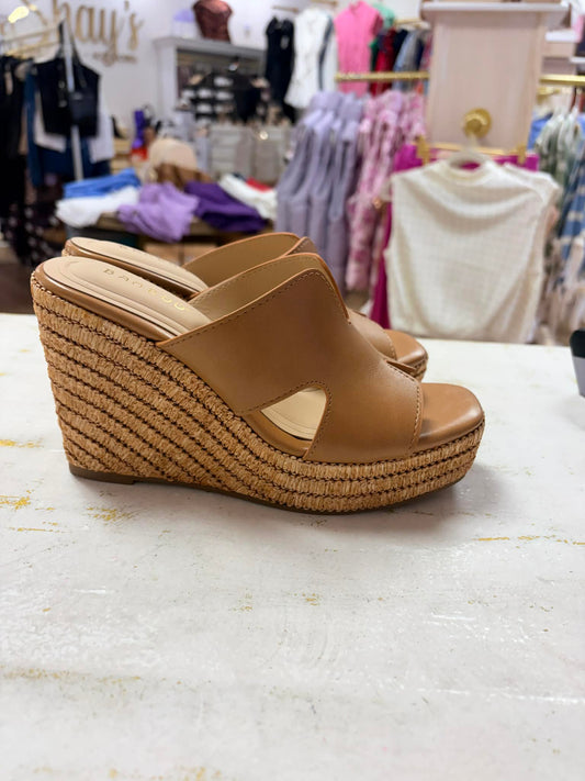 ATTIRE- Tan Mule Wedge
