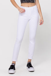 Mid Rise Pull On Crop Skinny