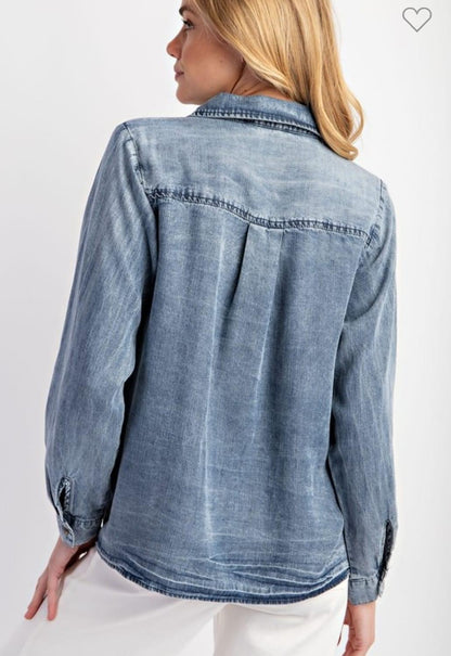 Over It Denim Top