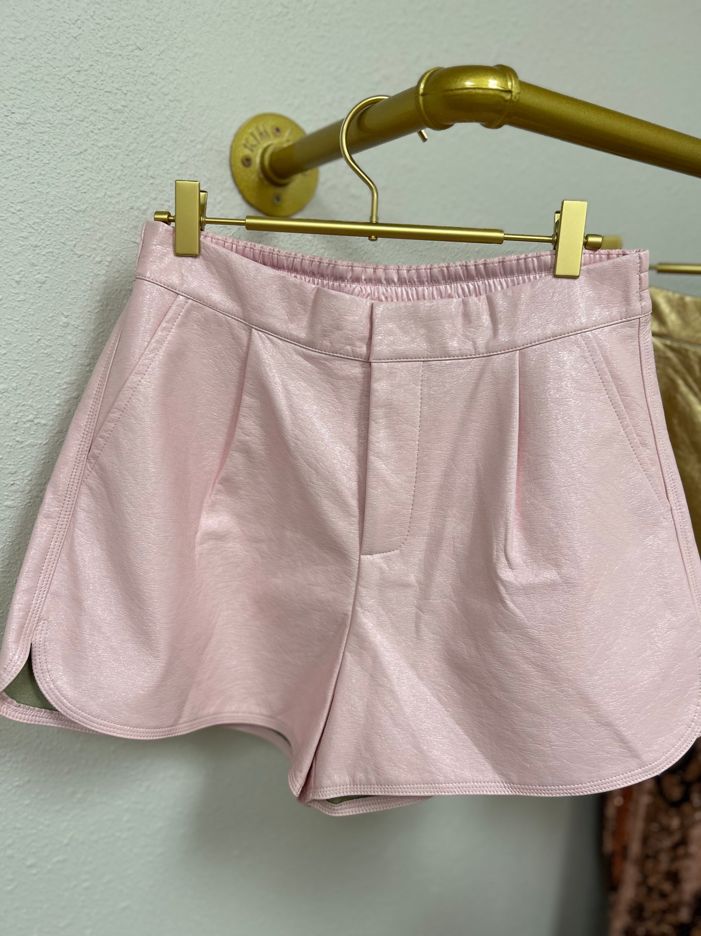 Pleather Shorts - Pink