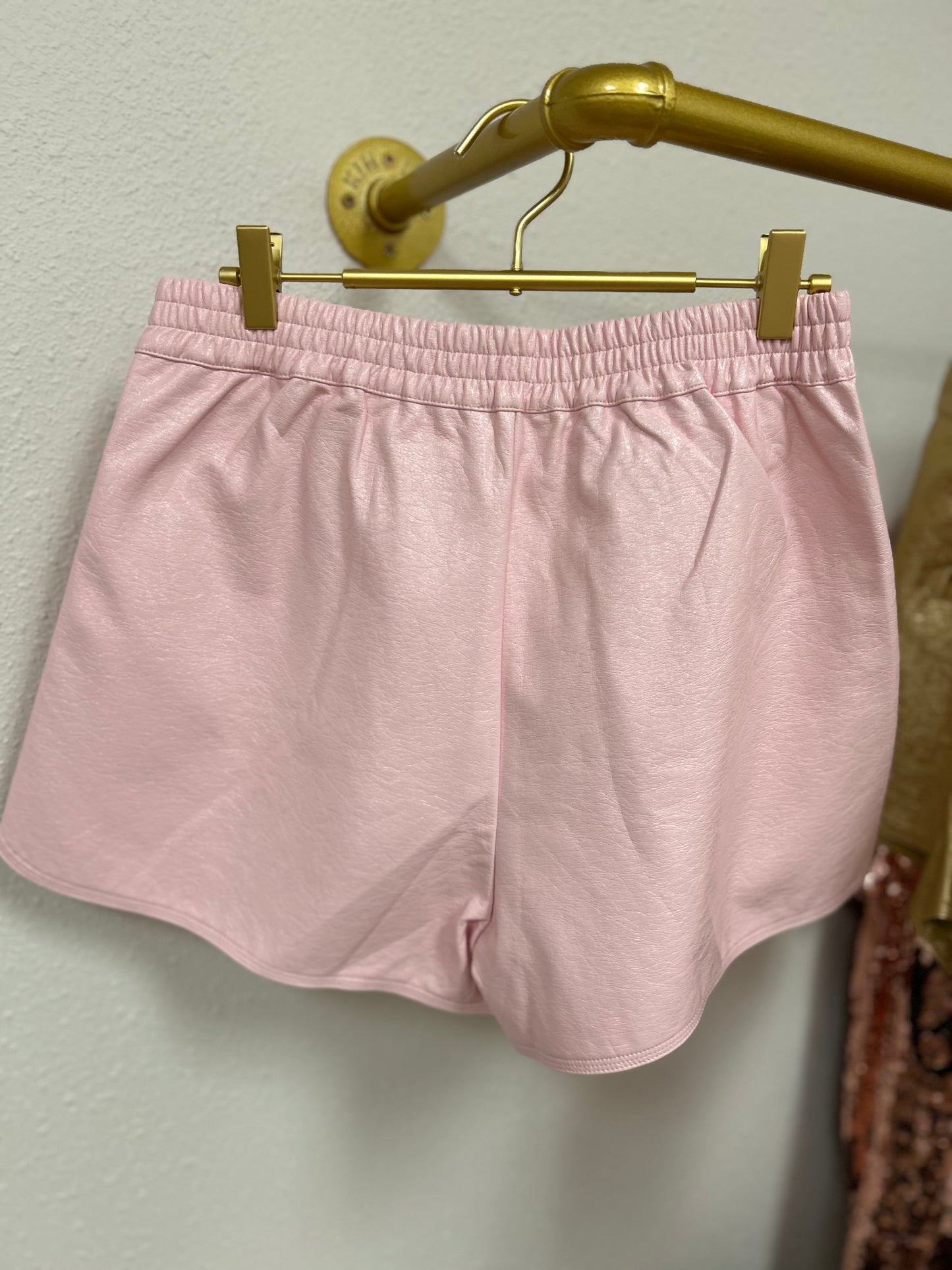 Pleather Shorts - Pink