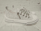 Aman Rhinestone Lace up Tennis