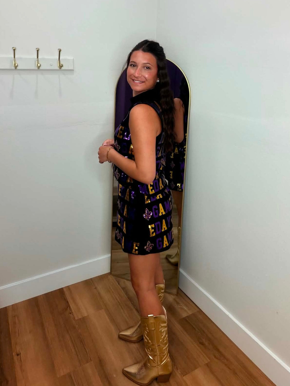 Purple and Gold Game day Sequin Set