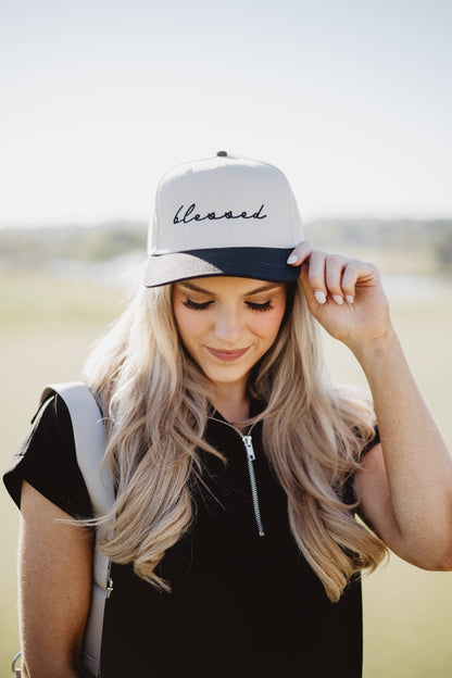 Blessed (Cursive) Two-Toned Vintage Hat