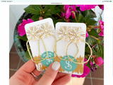 White Sequin Sunburst Hoops (round only)