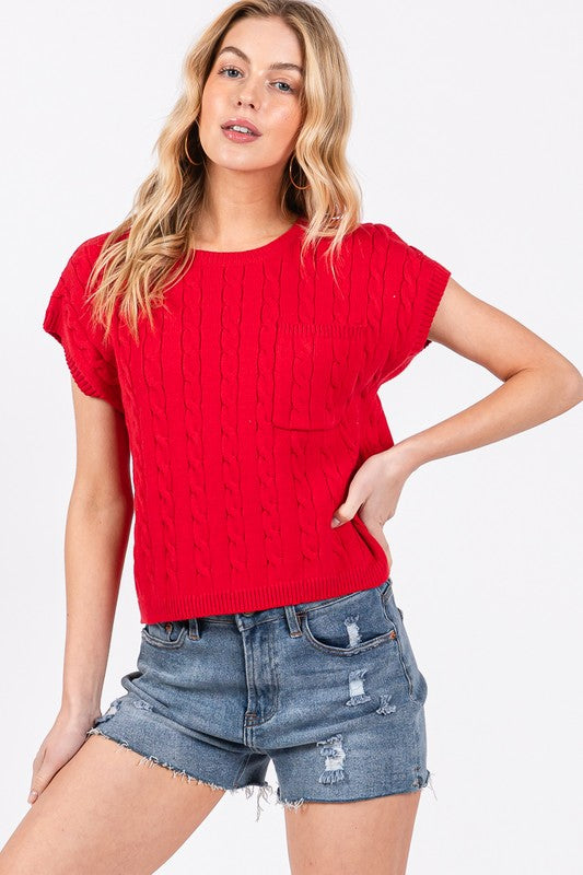 Cable Knit Sweater Top