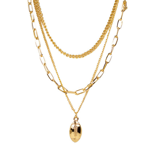 Royal Standard- Football Layered Necklace
