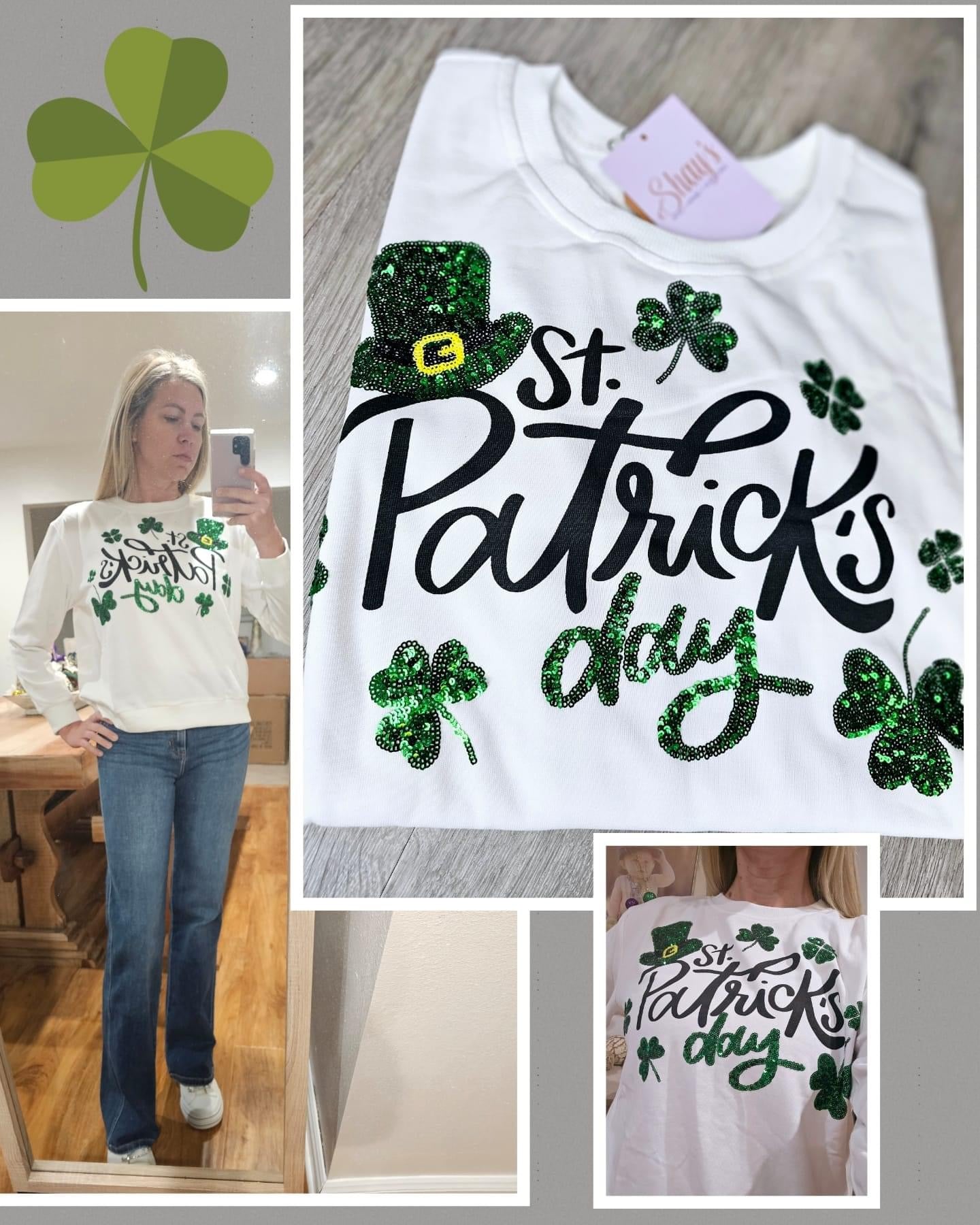 St. Patrick’s Day Sequin Shamrock Swater