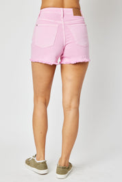 Judy Blue Mid Rise Garment Dyed Shorts