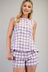 Picnic- Round Neck Peplum Top
