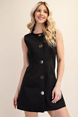 Sleeveless Button Down Mini Dress