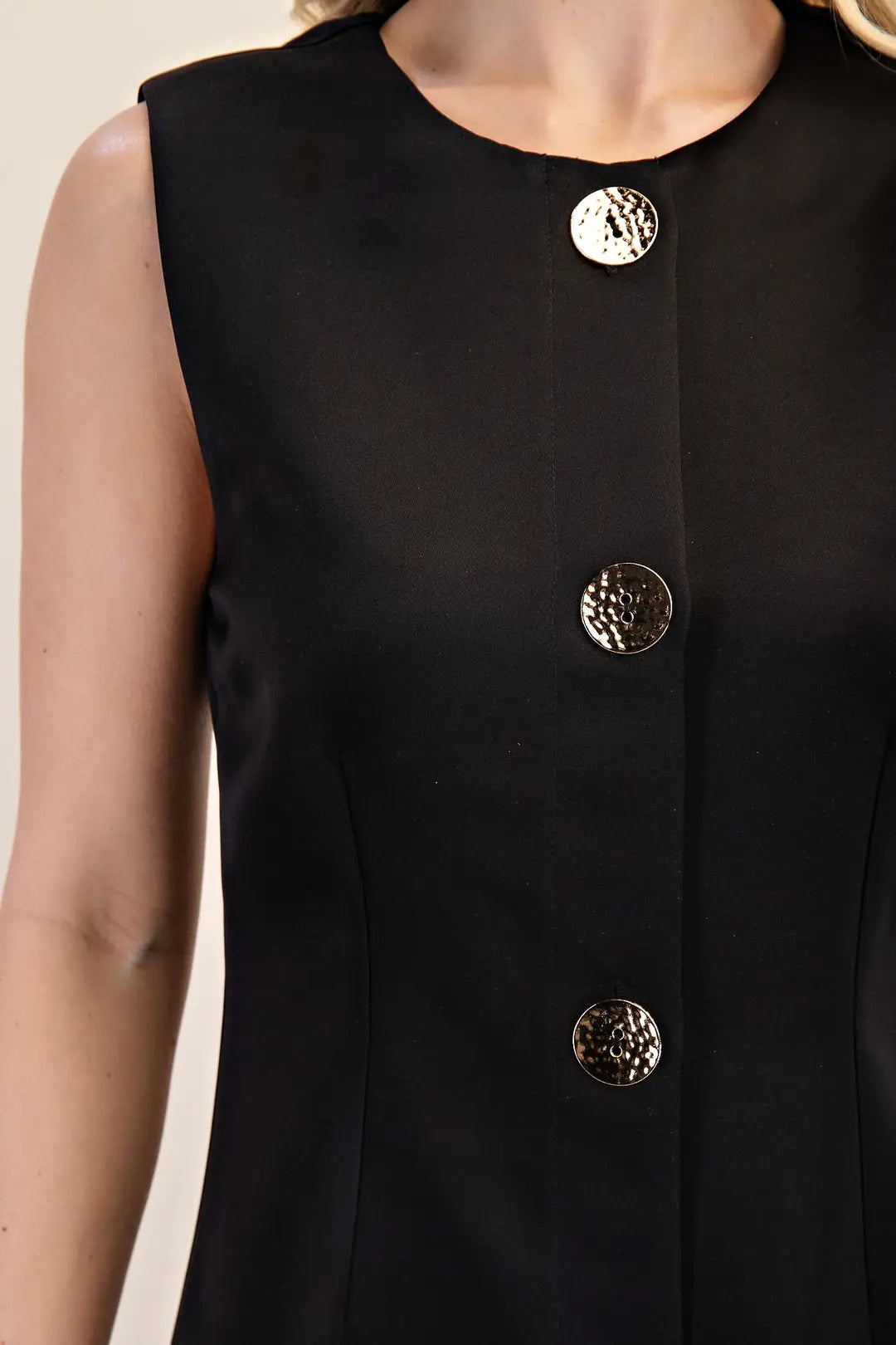 Sleeveless Button Down Mini Dress