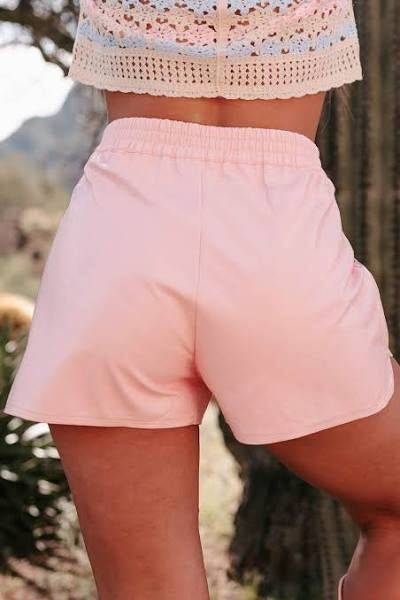 Pleather Shorts - Pink