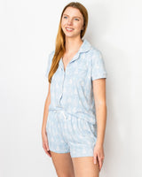 The Royal Standard- Winter Dreams Short Sleeve Button Up Sleep Shirt
