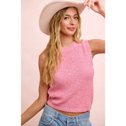 JESSIE- TEXTURED KNIT SLEEVELESS TOP