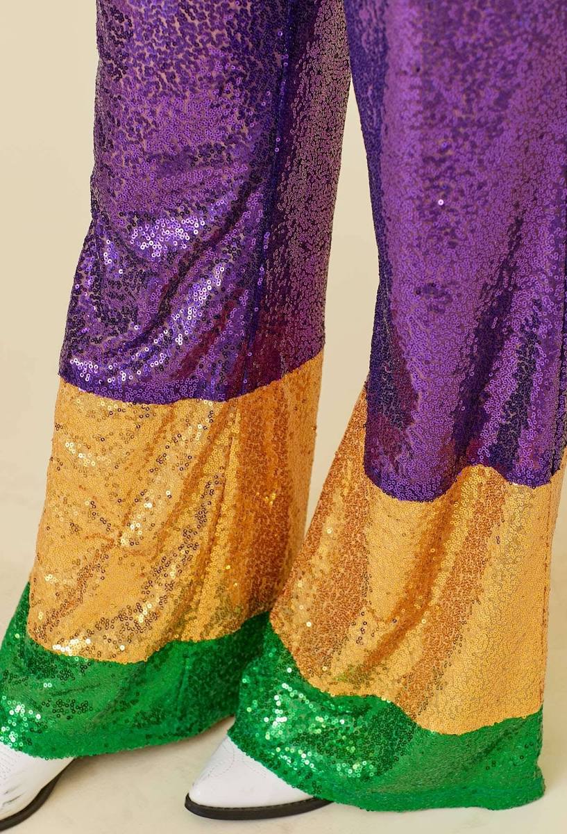 Mardi Gras Sequin Wide Leg Pants - FINAL SALE